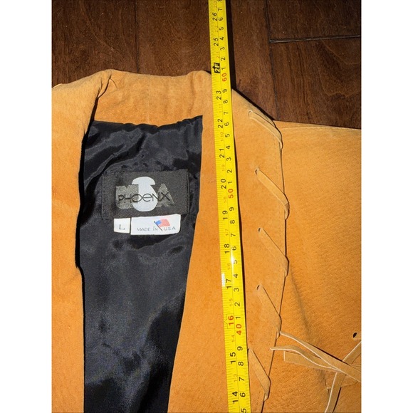 Phoenix Leather Fringe Light Tan‎ Short Large Sized Jacket made in the USA Used - Picture 10 of 12